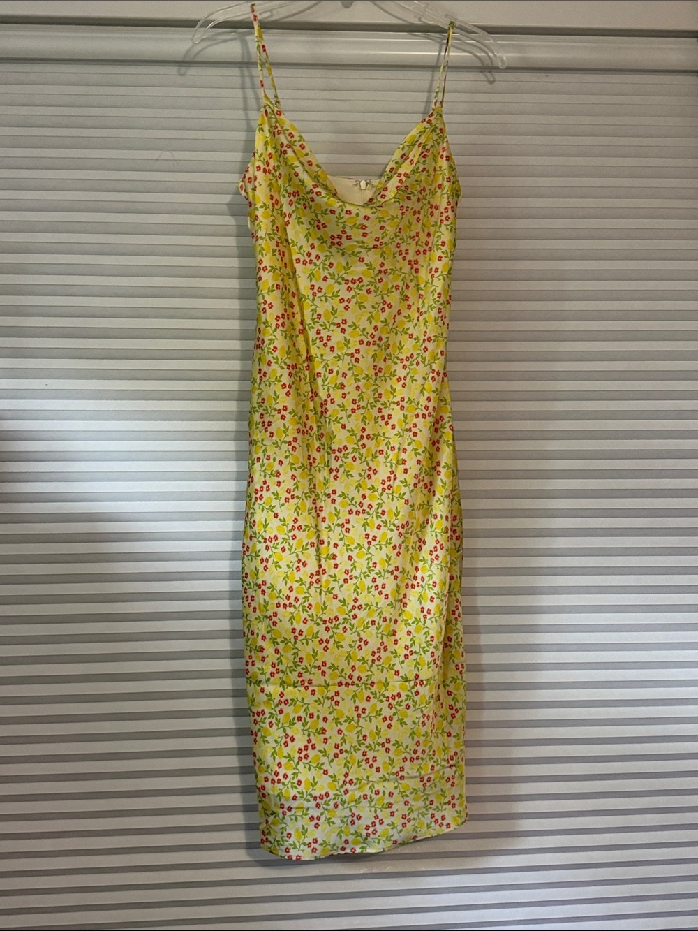 NWT BCBGeneration Yellow Floral Slip Midi Dress
